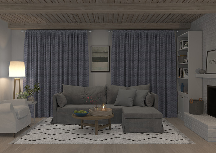 Luxor, Blueprint - Made to Measure Curtains - Image 7